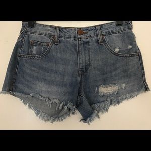 Washed Out Jean Shorts